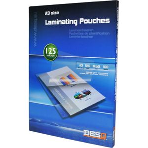 DESQ® Lamineerhoes | A3 | 125 micron | Mat | 100 stuks | 303 x 426 mm | Premium | 71137