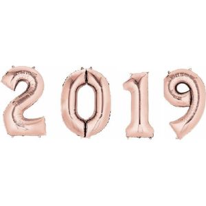 2019 folie ballonnen - rose goud - 66 x 88 cm - oud en nieuw versiering