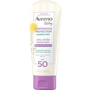 Aveeno Baby Continuous Protection Zinc Oxide Mineral Sunscreen Lotion, SPF 50