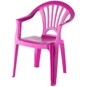 Camping Kinderstoel van kunststof - fuchsia roze - 37 x 31 x 51 cm - binnen/buiten