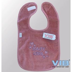 VIB® - Slabbetje Luxe velours - Baby Girl (Oud Roze) - Babykleertjes - Baby cadeau