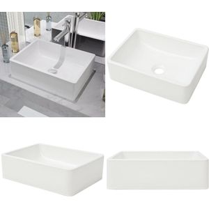 vidaXL Wastafel wit 41x30x12 cm keramiek - Wastafel - Wastafels - Wasbak - Wasbakken