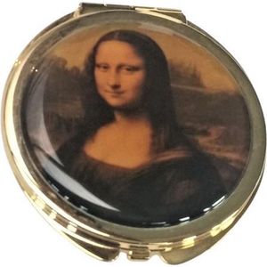 Zeeuws Meisje - Spiegel doosje messing verguld - Tasspiegel Mona Lisa