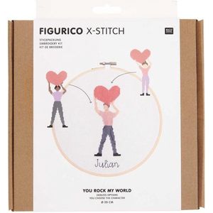 Borduurpakket you rock my world van rico Design 100114 incl. een borduurring