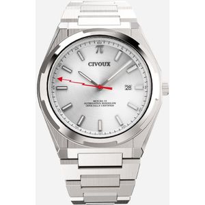 CIVOUX Skycha VI Wit - Horloges voor mannen - Horloge heren - Ø40 mm - 316L Roestvrij Staal - Saffier Glas