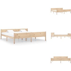 vidaXL Houten Bedframe - Moderne - Coole Slaapkamer - 206x206x63cm - Stevige Constructie - Multiplex Lattenbodem - Bed