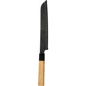 Shinrai Japan Takumi Kaza - Damascus Broodmes - 20 cm - 67 Lagen - Luxe Bizonhoorn Handvat - Vlijmscherp