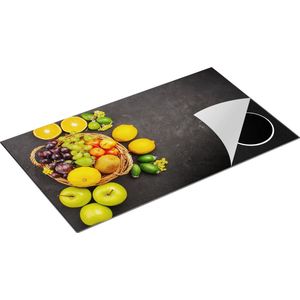 Chefcare Inductie Beschermer Fruitmand op Zwarte Marmer - Fruit - 90x55 cm - Afdekplaat Inductie - Kookplaat Beschermer - Inductie Mat