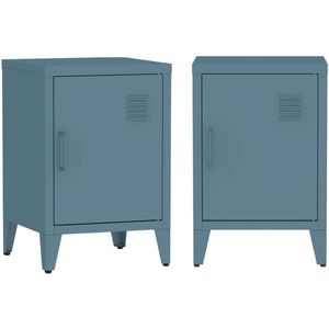 sweeek - Set van 2 industriële nachttafels, 1 deur
