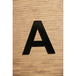 Kunststof huisnummer zwart 7cm - kleine letter A