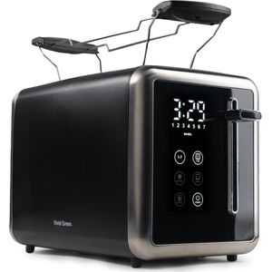 Vivid Green Luxe Broodrooster met Display - 7 Warmteniveaus - 900W - Reheat en Ontdooi-functie - Zwart