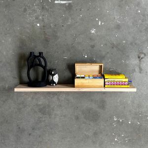 GoudmetHout - Zwevende wandplank - Blinde montage - eiken - 160 x 15 cm - licht eiken - zwevende boekenplank - Incl. bevestiging