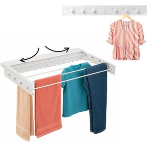 AVOID® Inklapbaar Wanddroogrek – Aluminium Wasrek voor Muurmontage – 6 Meter Droogruimte – Inclusief Boormal – Ruimtebesparend & Roestvrij