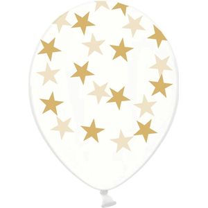 PARTYDECO - 6 doorzichtige latex sterren ballonnen - Decoratie > Ballonnen