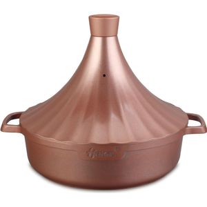 Hakal Tajine van gegoten aluminium | Rosegold | Alle warmtebronnen| Ø 28cm