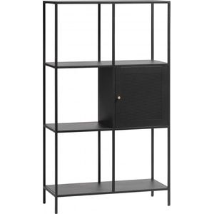 Sigurd metalen boekenkast - 1 deur - 135 cm - zwart