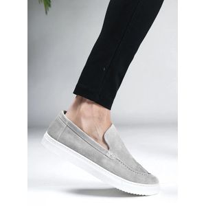 Cotton District - Suede Loafers - Mid Grey