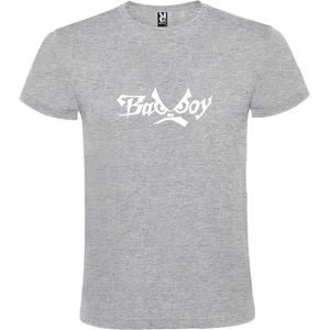 Grijs  T shirt met  ""Bad Boys"" print Wit size XXL