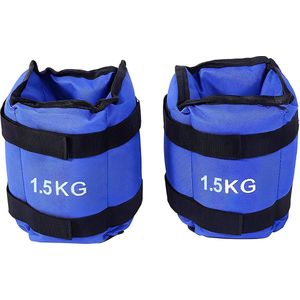 Set van 2 enkelgewichten, 2 x 1,5 kg armgewichten, polsgewichten, verstelbare hardloopgewichten, set gewichtsvarianten voor fitnessbeweging hardlopen joggen gymnastiek