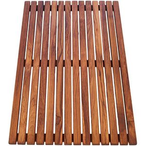 SaniSupreme® Badmat Douchemat Teak 50 x 80 cm. met rubberen beschermvoetjes