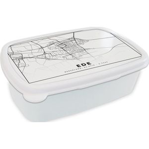 Broodtrommel Wit - Lunchbox - Brooddoos - Kaart - Ede - Nederland - 18x12x6 cm - Volwassenen