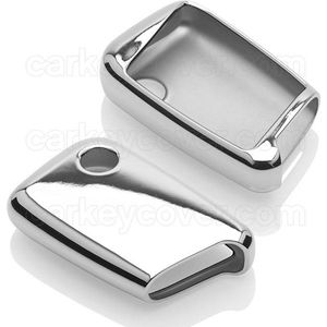 Autosleutel Hoesje geschikt voor Volkswagen / VW - SleutelCover - TPU Autosleutel Cover - Sleutelhoesje Chrome / Hoogglans Zilver