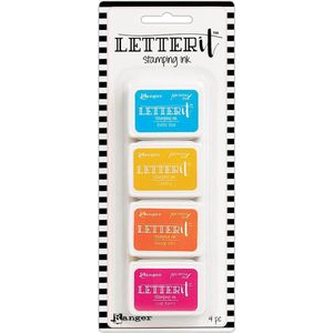 Letter It - Stempel Inkt set - Archival - Blauw, Geel, Oranje, Berry