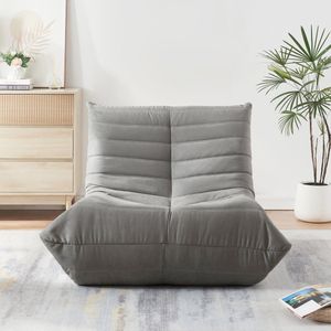 Relaxstoel Kodsø lounge fauteuil 75x90x100 cm microvezel grijs [en.casa]