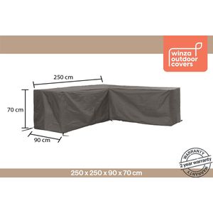 Winza Outdoor Covers - Premium - beschermhoes loungeset L vorm 250 - Afmeting : L 250/90x250/90x70 cm - Antraciet - 2 jaar garantie