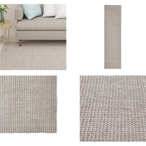 vidaXL Vloerkleed 66x250 cm natuurlijk sisal zandkleurig - Vloerkleed - Vloerkleden - Kleed - Tapijt