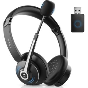 Strolox® Computer headset met Microfoon - Bluetooth - Draadloos - Business Koptelefoon - voor Laptop, PC en Telefoon - 3.5mm - USB/USB-C