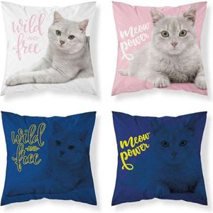 Poes Sierkussen 40x40cm Kat kussen incl vulling Glow in the Dark