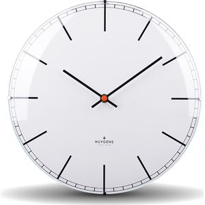 Huygens - Dome25 Index - Wit - Wandklok - Stil - Quartz uurwerk
