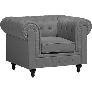 Beliani CHESTERFIELD - Chesterfield fauteuil - Grijs - Kunststof