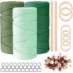 Premium macramégaren, macramé koord, garen voor doe-het-zelf handwerk3 mm x 60 m/3