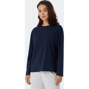 SCHIESSER Mix+Relax T-shirt - dames shirt lange mouwen donkerblauw - Maat: 48