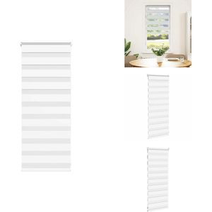 vidaXL Zebra Jaloezie - Zebra Jaloezieën - Zebra Rolgordijn - Dubbel Rolgordijn - Zebra rolgordijn 55x100 cm stofbreedte 50,9 cm polyester wit