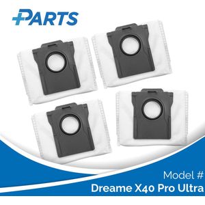 Dreame X40 Pro Ultra Stofzakken (4 Stuks, Plus.Parts® alternatief voor X30/X40 DUST BAGS)