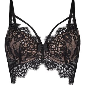 Hunkemöller Dames Lingerie Voorgevormde longline beugel bh Marilee - Zwart - maat E90