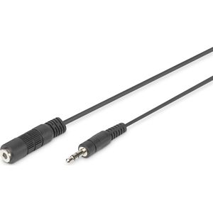 Digitus DB-510200-015-S Jackplug Audio Aansluitkabel [1x Jackplug male 3,5 mm - 1x Jackplug female 3,5 mm] 1.50 m Zwart