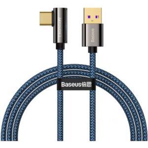 Baseus USB-C naar USB-A Kabel 2 Meter - Quick Charging 2.4A - USB-C Oplader - Oplaadkabel Datakabel USB-C - Snellader Blauw 2M CACS000503