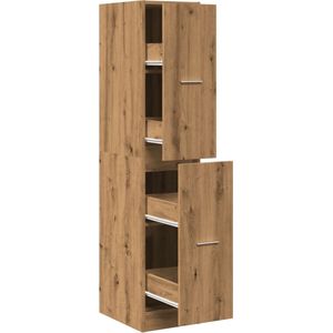 vidaXL - Apothekerskast - 30x41x144,5 - cm - bewerkt - hout - artisanaal - eiken