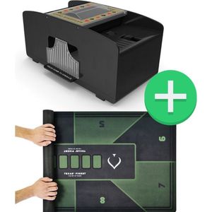 Texas' Finest Kaartschudmachine - Inclusief Pokermat & Casino Speelkaarten - Kaartenschudder - speelmat