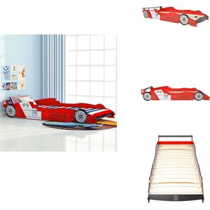 vidaXL Kinderbed - Kinderbedden - Bed - Bedden - Kinderbed raceauto rood 90x200 cm