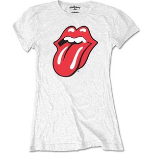 The Rolling Stones - Classic Tongue Dames T-shirt - XL - Wit