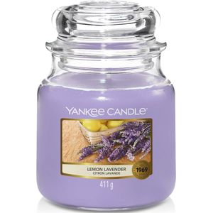 Yankee Candle Geurkaars Medium Lemon Lavender - 13 cm / ø 11 cm