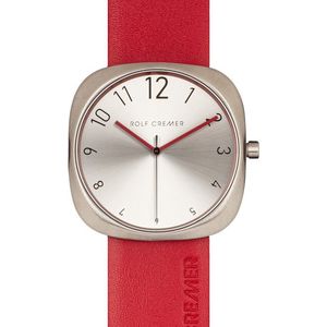 Rolf Cremer Big Moment 508153 - dames horloge groot - rood - luxe - cadeautip vrouwen