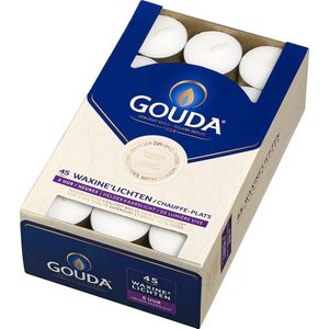 Gouda Waxinelichtjes Wit - 45 stuks