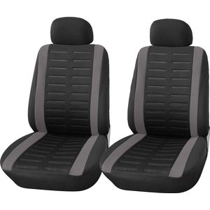 Autostoelhoezen set voor de voorstoelen | Autohoezen Universeel in grijs met zij-airbag doelscheurnaad