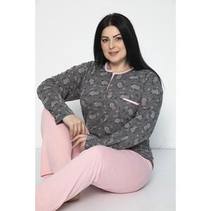 Sophia Mila Dames Luxe Pyjama | 2-delige Set | Lange Mouwen | Grote Maten Dames | Plus Size | Pyama Dames Volwassenen | Lange mouw | Katoen | Pyjama Dames | Maat XXL